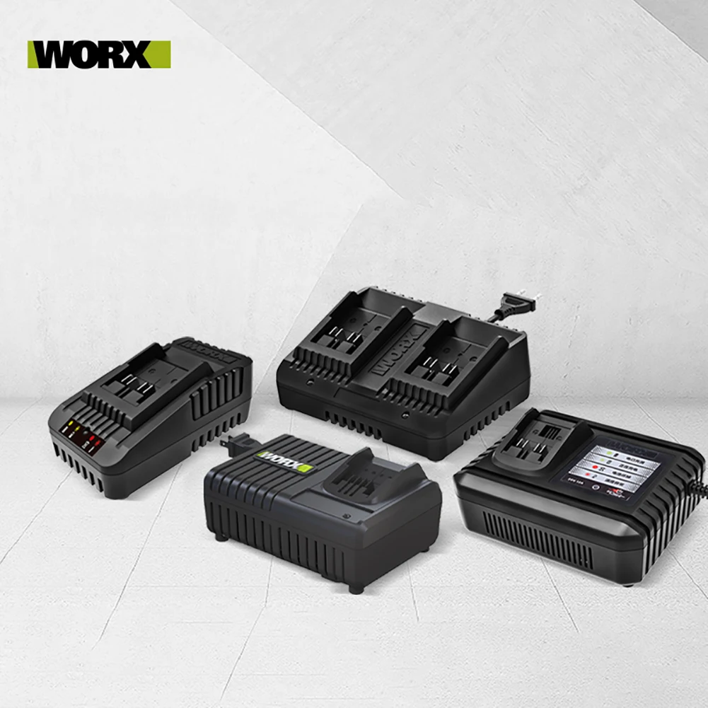 WORX Charger 20V 2.0A/6A 20V 2A Dual Out 2A FanCooling 6A with Multi-Model Charge Protection Universal Green Battery Platform