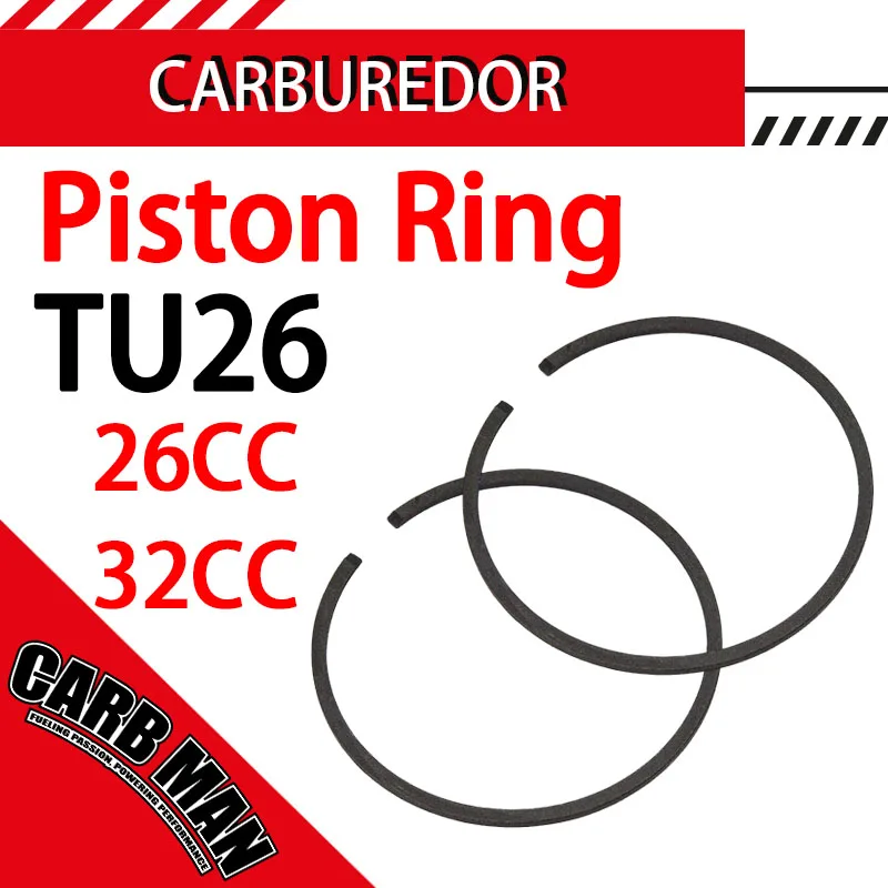 Chainsaw Lawn Mower Grass Trimmer Brush Cutter Piston Ring For TU26 TL26 Walbro WYJ-138 WYK-186 26cc 32cc Engine Garden Tools