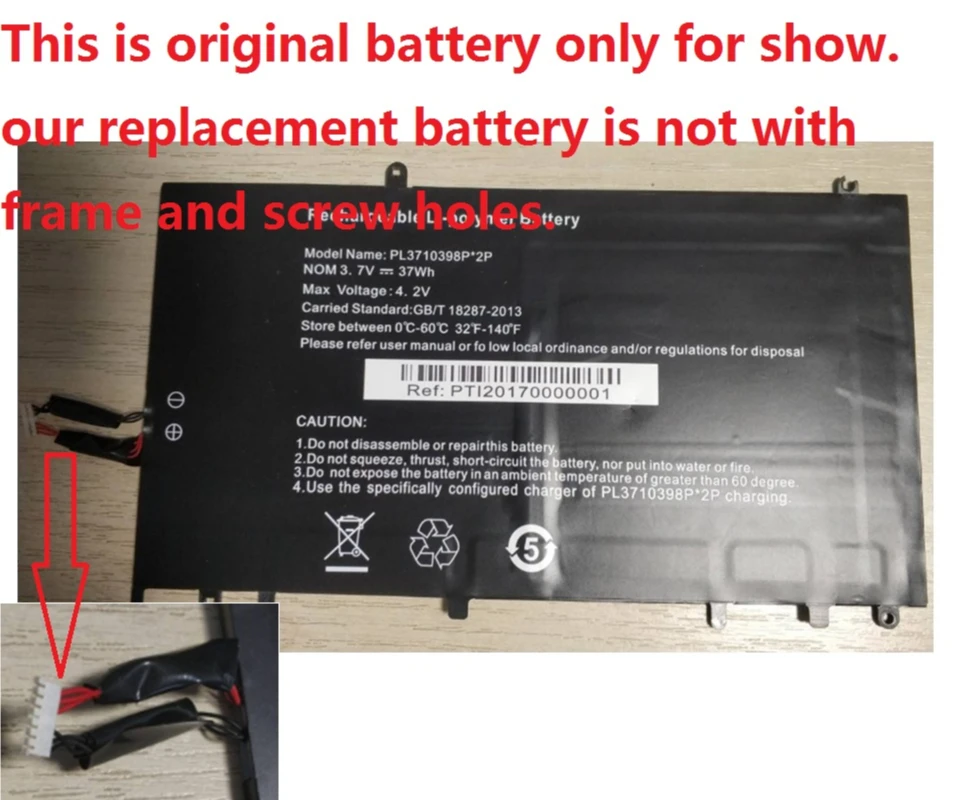 

PL3710398P*2P Battery for Chuwi Lapbook 15.6" Tablet PC New Li-Polymer Rechargeable Accumulator Replacement 3.7V 6 Lines+Plug