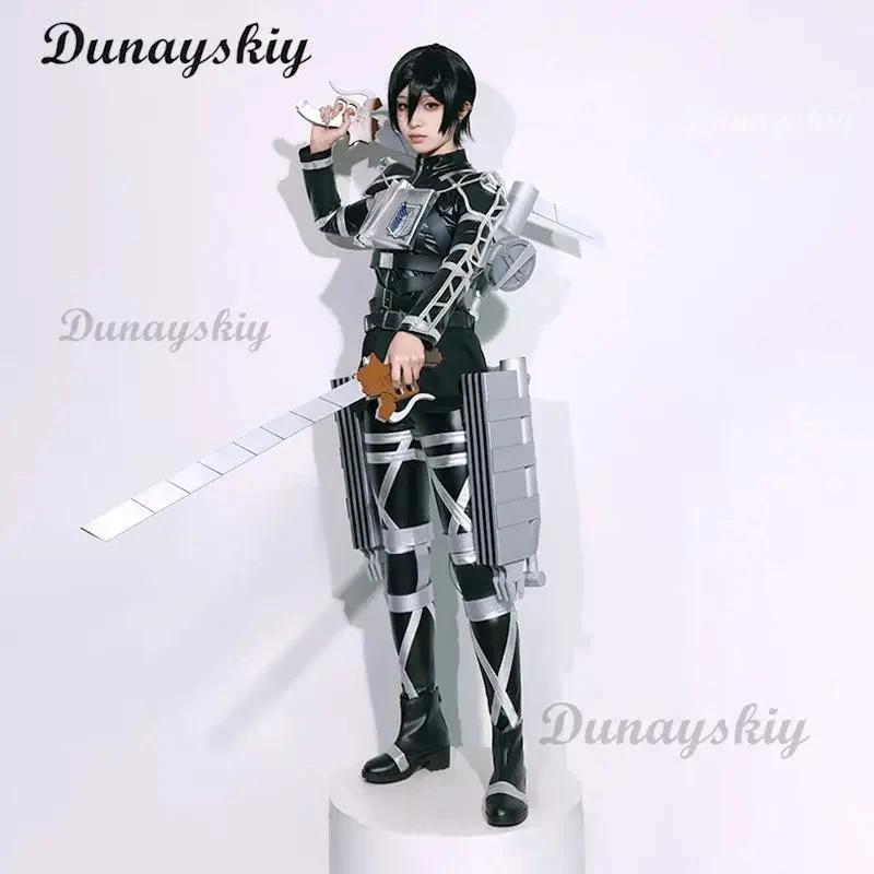 Disfraz de Cosplay de la Última Temporada de Ataque a los Titanes, Disfraz de Anime de Rivaille, Disfraz de Mikasa AcKerman, Traje de Halloween de Shingeki no Kyojin