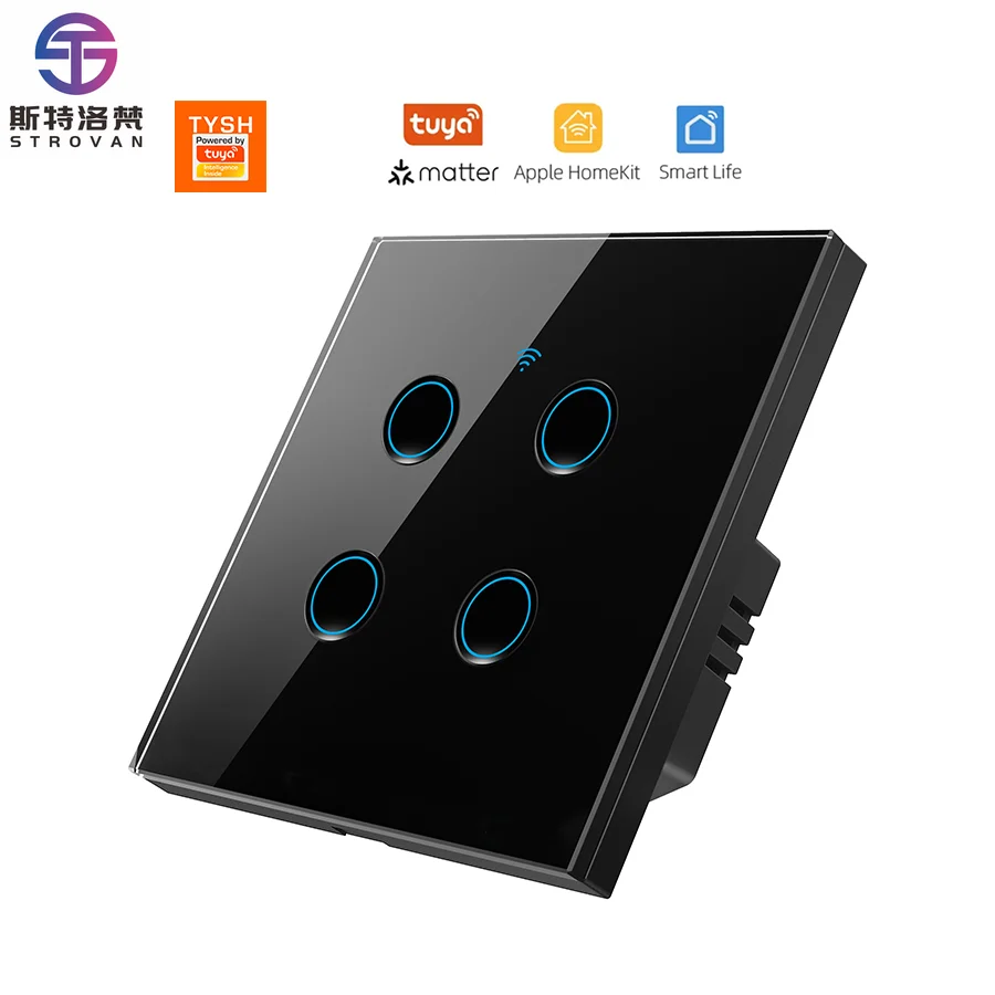

STLF Wifi Smart Light Switch for Tuya Smart Life Alexa Google Home Compatible 1/2/3/4 Gang Wall Touch ABS Waterproof Zigbee