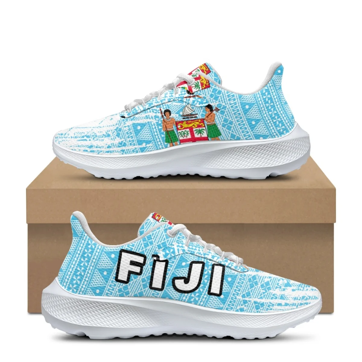 Fiji Flag Coat Of Arm Print Flat Shoes Comfort Lightweight Girls Teens Non-Slip Walking Shoes Sneakers For Women Gift Drop Ship