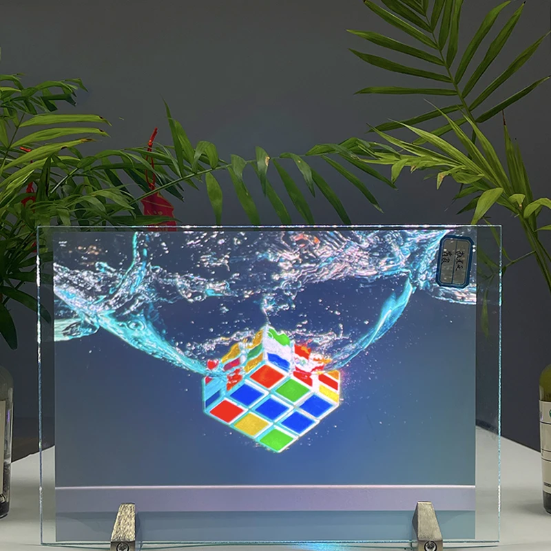 A4 Holographic Film Sample Transparent Adhesive After Projection Screen Sticker Window Glass Advertisement