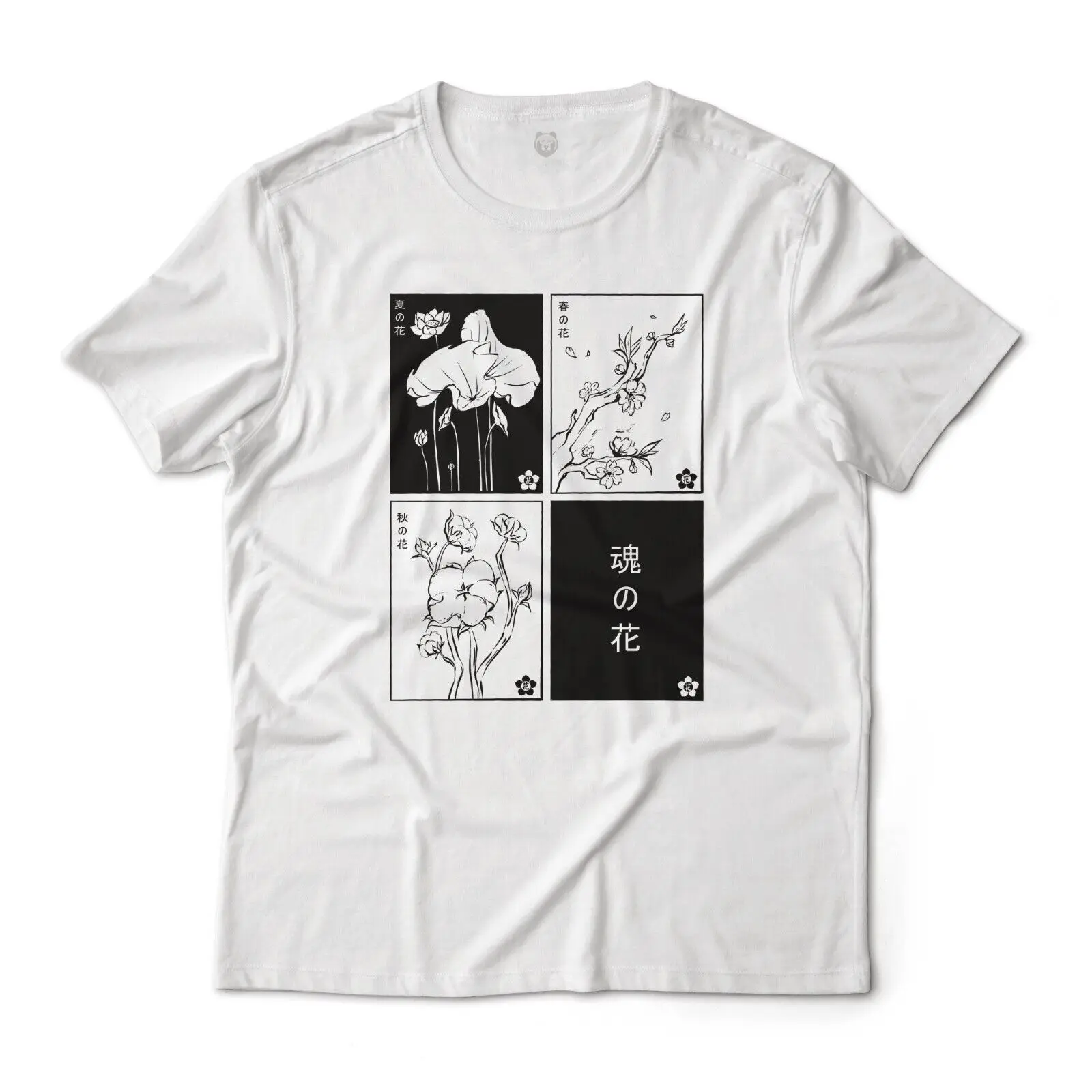 Japanese Floral Cards Line Art Graphic Tee - Unisex