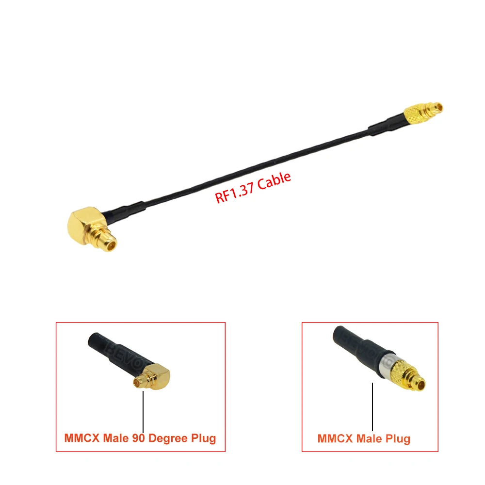 1Pcs MMCX Male Plug to MMCX Female Jack Connector RF1.37 Cable Pigtail RF Coaxial Cable Extension Cord Jumper 5CM-15M