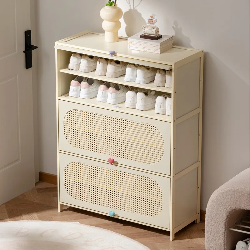 

Multi-layer locker at the entrance of the home, large-capacity storage cabinet, dust-proof shoe rack, small narrow bamboo.