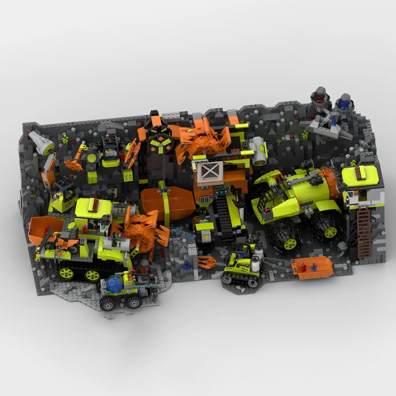 Modelo Street View Moc, bloques de construcción, mineros de potencia, Diorama, tecnología de construcción, bloque Modular, juguete DIY de Navidad, regalo de vacaciones