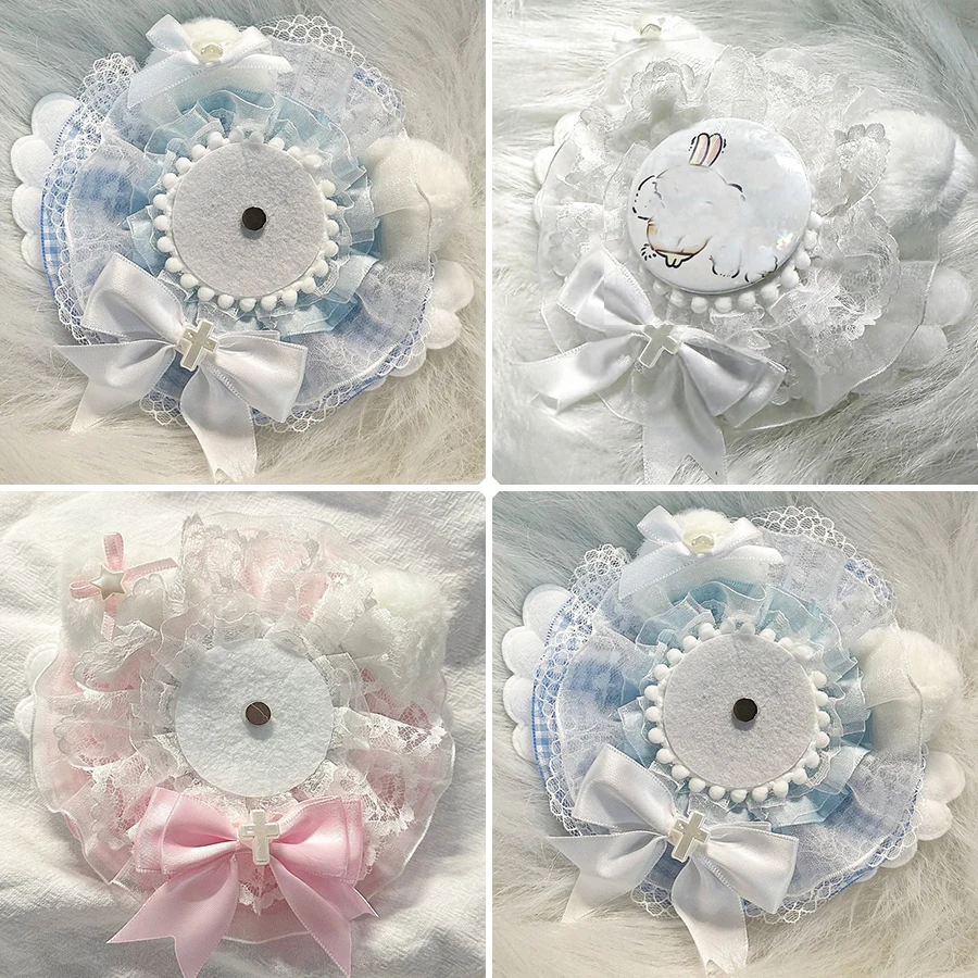 Original Anime Merchandise - Porte-badge rond en dentelle avec oreilles