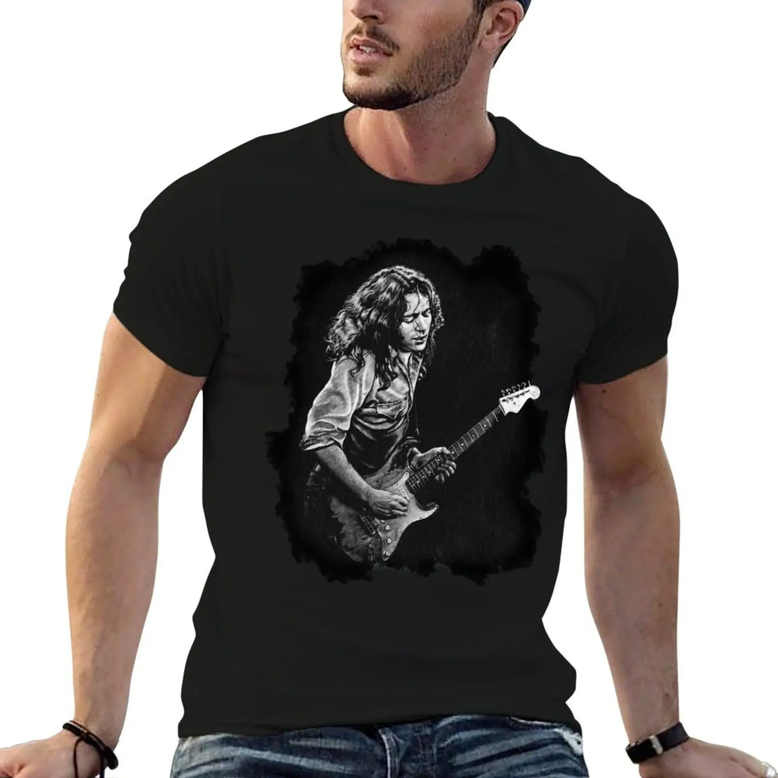 

Rory Gallagher drawing T-Shirt t shirts for man slim fit cotton t shirt pack t shirt man luxury T-shirt