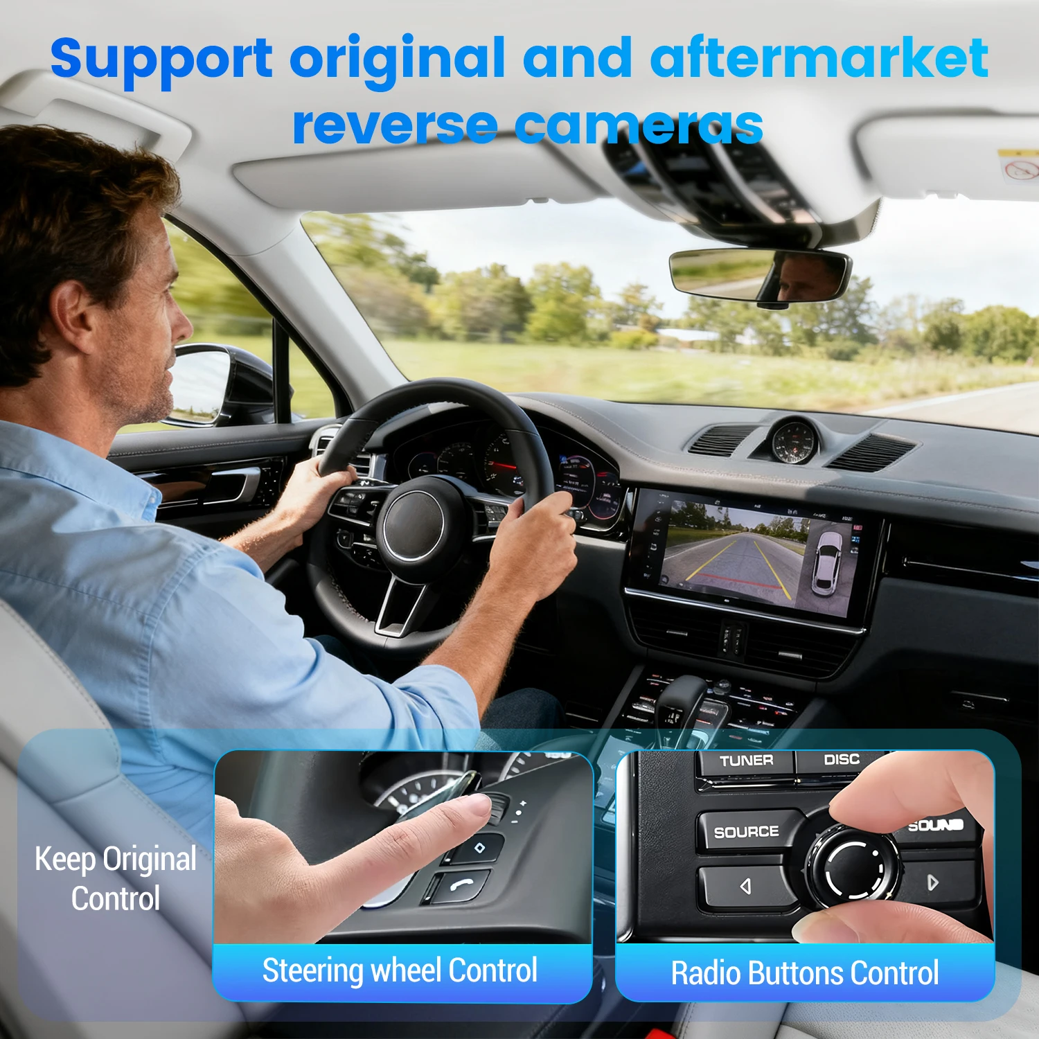 Módulo Carplay e Android Auto sem fio para Porsche PCM 3.1 Panamera Cayenne Macan Cayman Boxster 911 718, suporte para câmera reversa