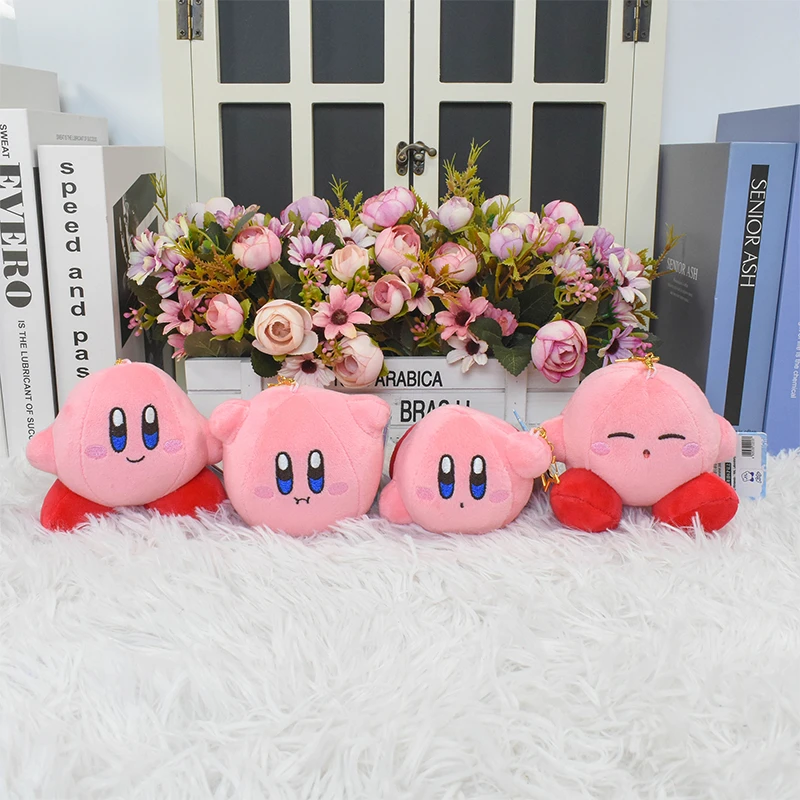 Kawaii Kirby Waddle Dee Soft Plush Key Chain Toy Cute Stuffed Hamburger Kirby Peluche Pendant Doll Birthday Gift Boys Girls