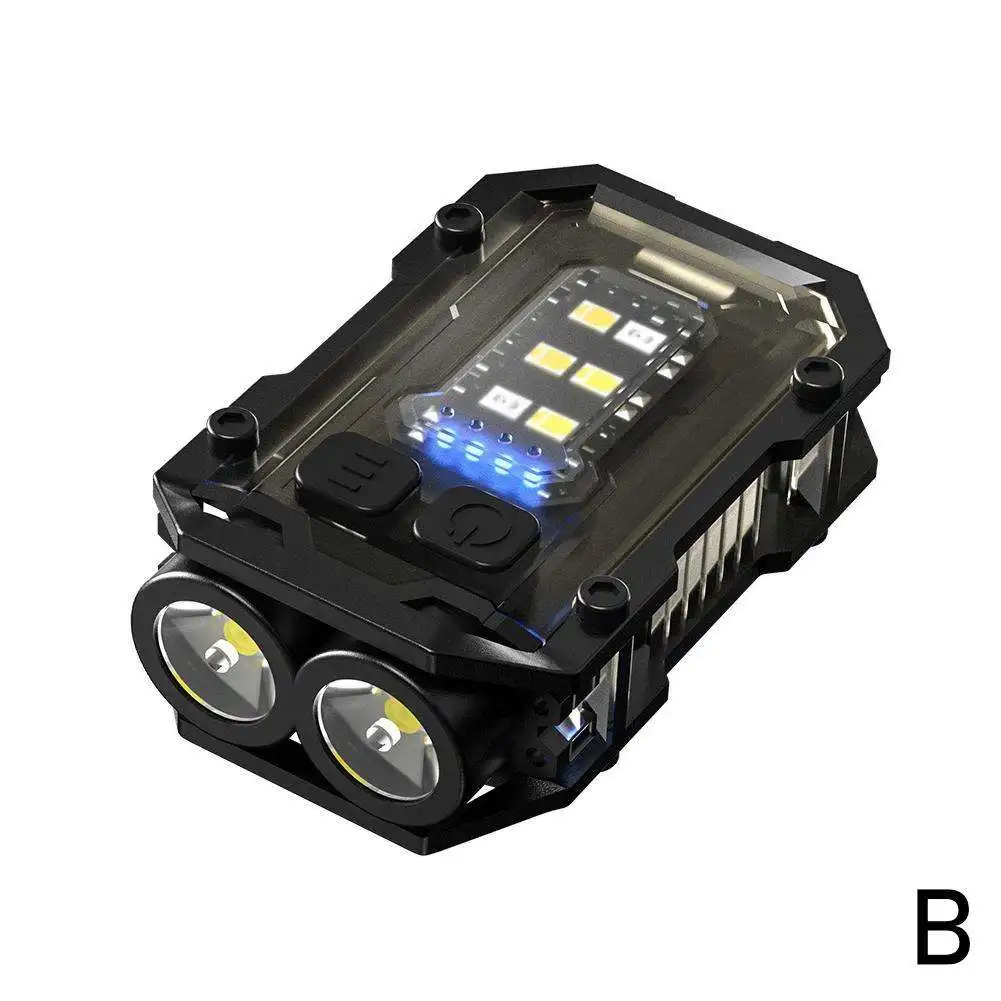 Senter Super Terang Portabel Senter Taktis Luar Ruangan Senter Gantungan Kunci Magnetik Darurat Mini Senter COB Lampu LED EDC I7H7