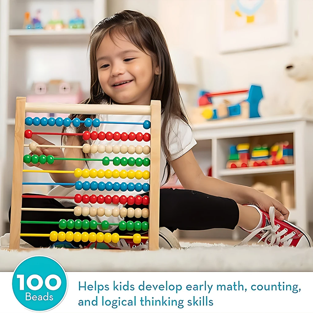 Boulier en bois pour enfants, jouet d'apprentissage précoce des mathématiques, jouet amusant, 150,in