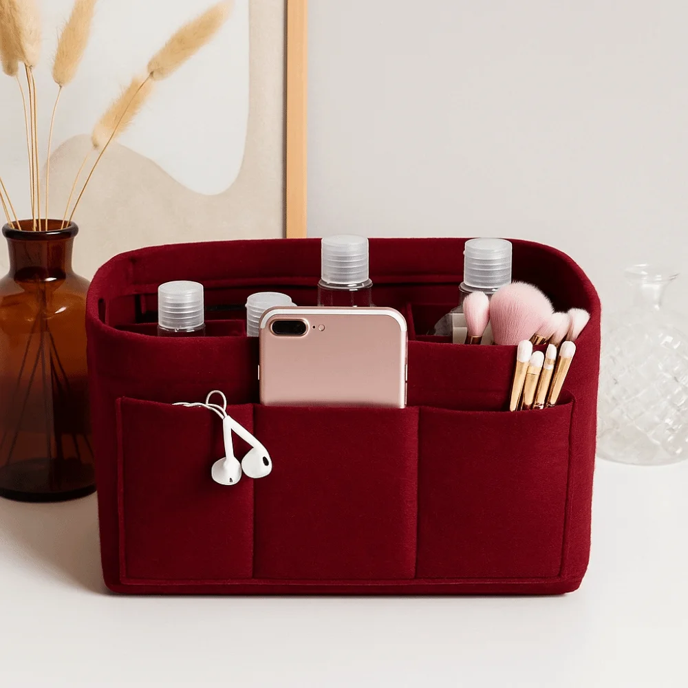 

Портативная легкая дорожная сумка-органайзер с разделителями, многофункциональная, с застежкой-молнией, для хранения, вкладыш для сумки, для туалетных принадлежностей