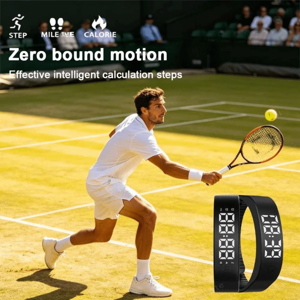 Rechargeable Fitness Bracelet Silent Vibration Comfortable Lightweight Strap Activity Pedometer Real-Time Vibration-Alert