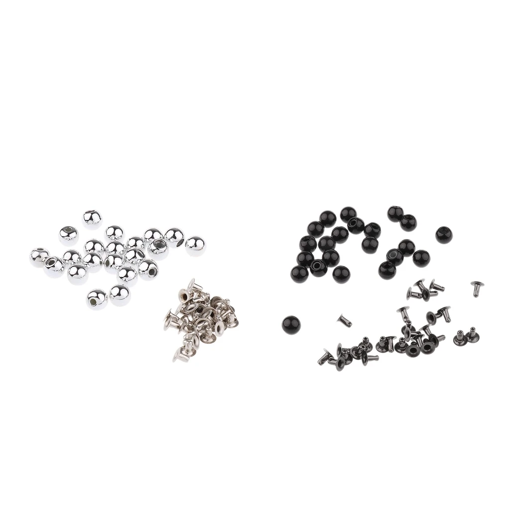 40 Pcs Pearl Rivets Studs 8mm for DIY Leather Craft Bag Shoes Clothes Decor