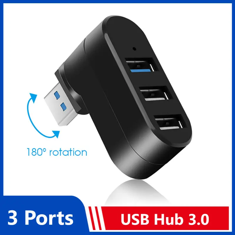 USB Hub 3.0 Adapter Rotate High Speed U Disk Reader USB Splitter 3 Ports USB 2.0 for Xiaomi Macbook Pro Laptop PC Accessories