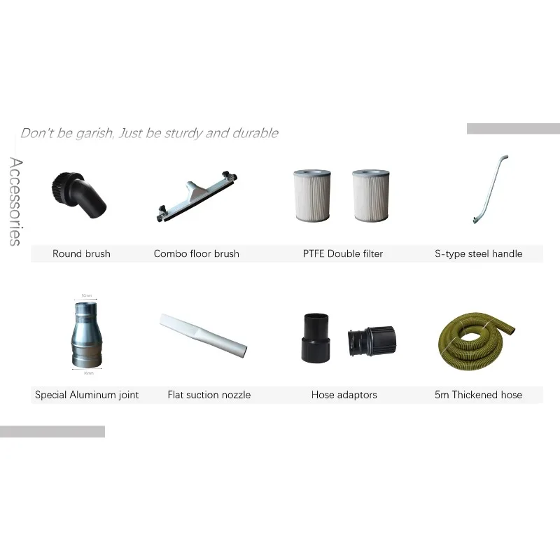 Aspirador de pó industrial resistente de 7,5 kW com filtros duplos para limpeza de poeira