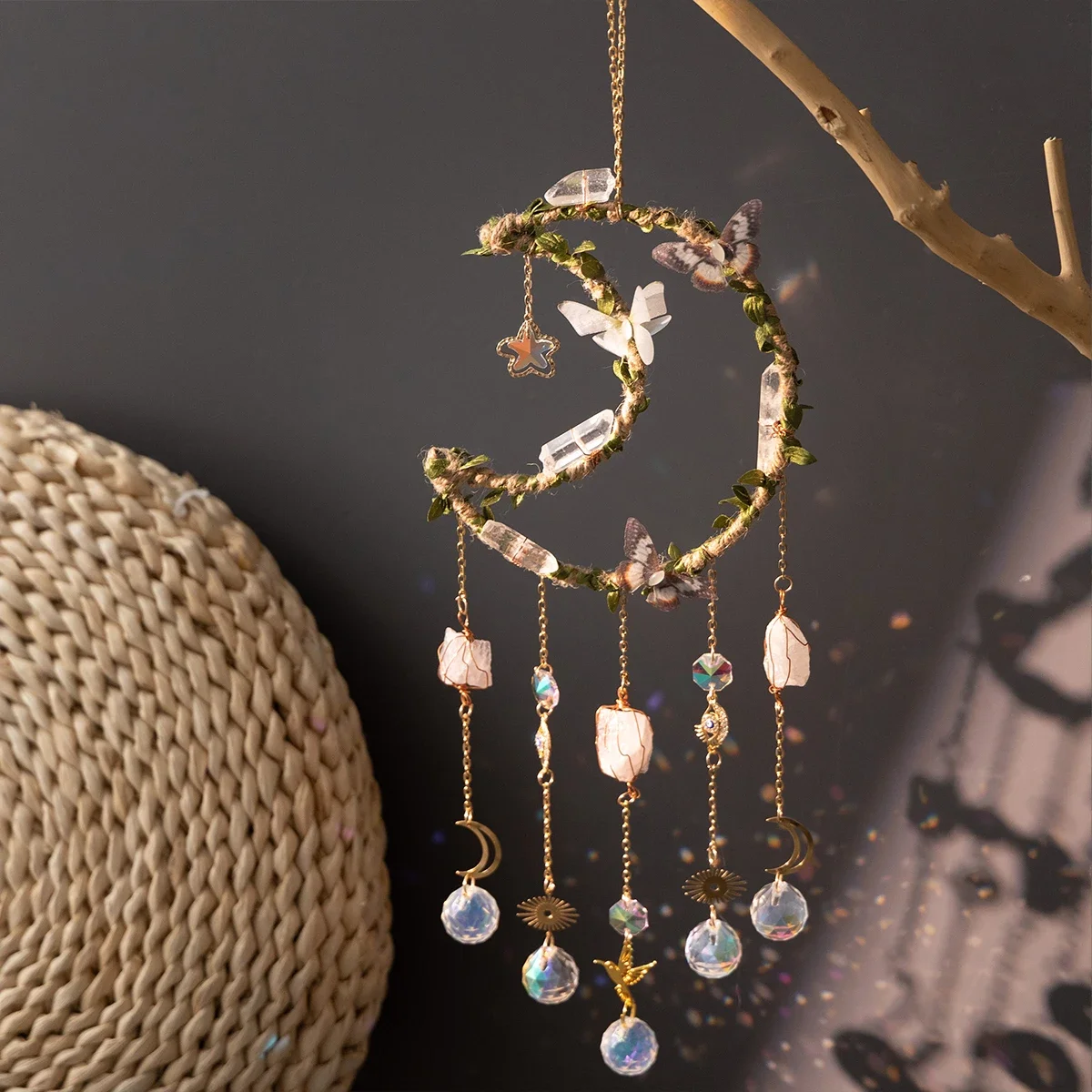 Immagine 3: Acchiappasole in Cristallo, Campanella a Vento, Acchiappasogni Luna per Ragazzi e Adolescenti, Decorazioni Boho per Camera da Letto e Casa, Regali di Compleanno e Natale