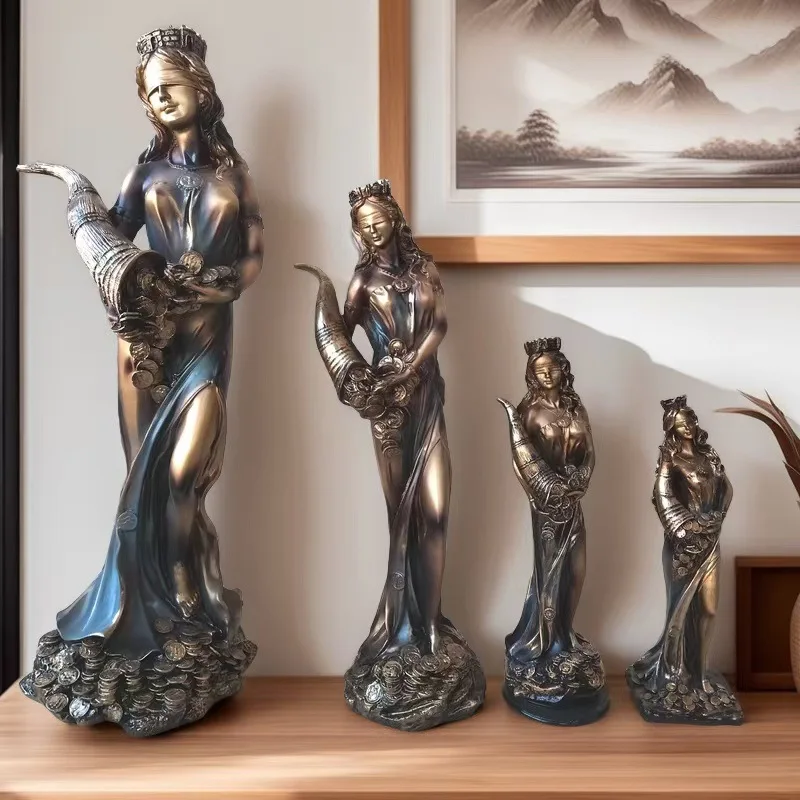 Ancient Greek Goddess of Wealth Statue Office Decor Lucky Wealth Attraction Ornament for Opening Gift Cashier