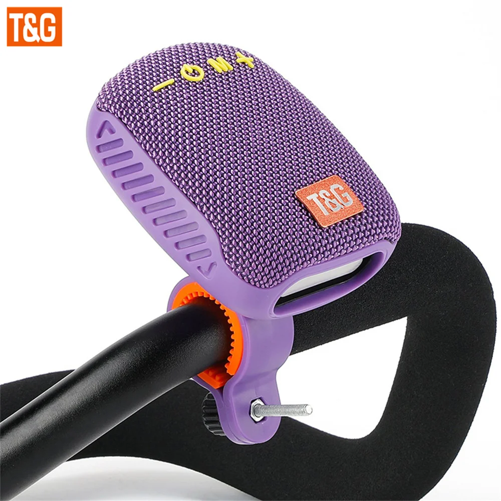 TG-392 مكبر صوت لاسلكي صغير للدراجة الخارجية، محمول، ميكروفون مدمج بدون استخدام اليدين يدعم المكالمات TWS AUX USB T