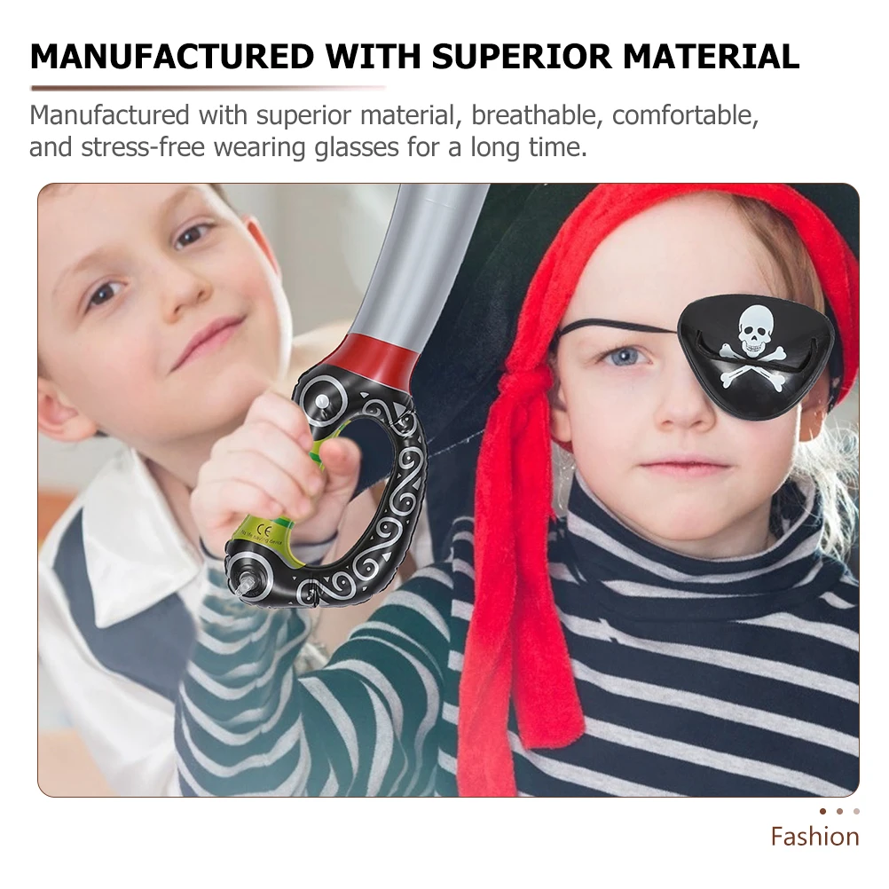 

Pirate Blindfold Eye Patches Kids Halloween Themed Mask Elastic Rope Covers Lightweight Comfortable Breathable Skull Pattern