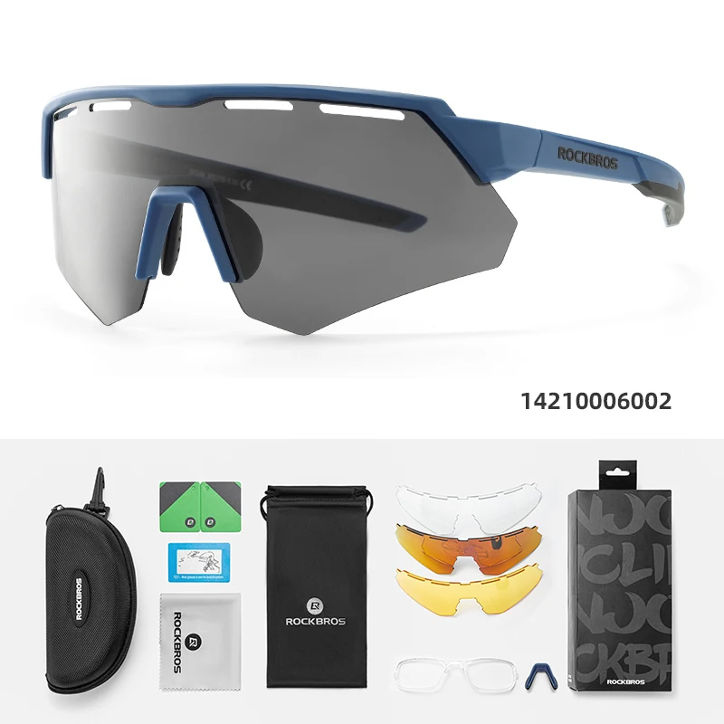 ROCKBROS 4-Lens Cycling Sunglasses Black 4