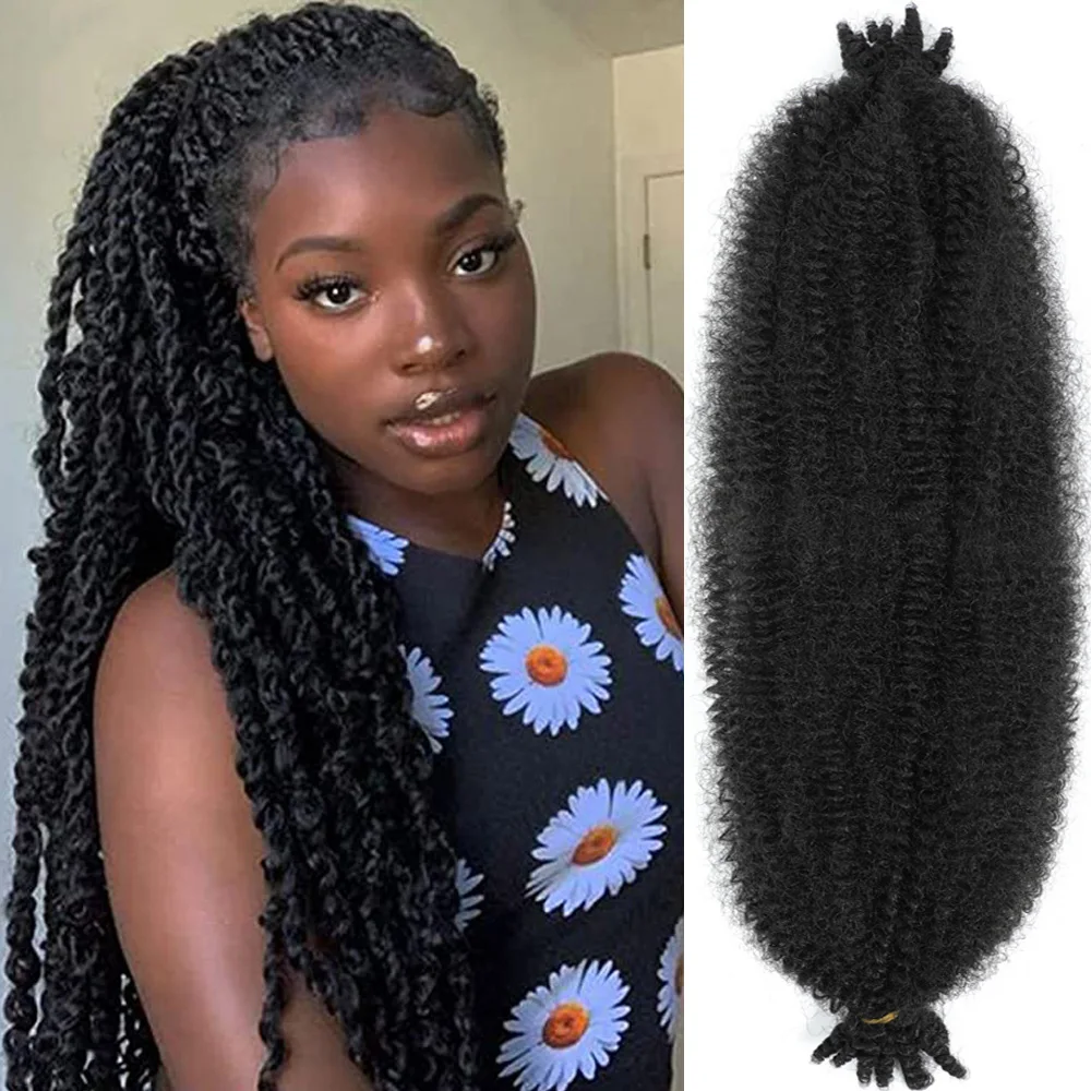 1- 8 Packs Marley Twist Braiding Hair 12 18 24Inch Springy Afro Twist Hair Pre Fluffed Spring Twist Hair for Faux Soft Locs Hair