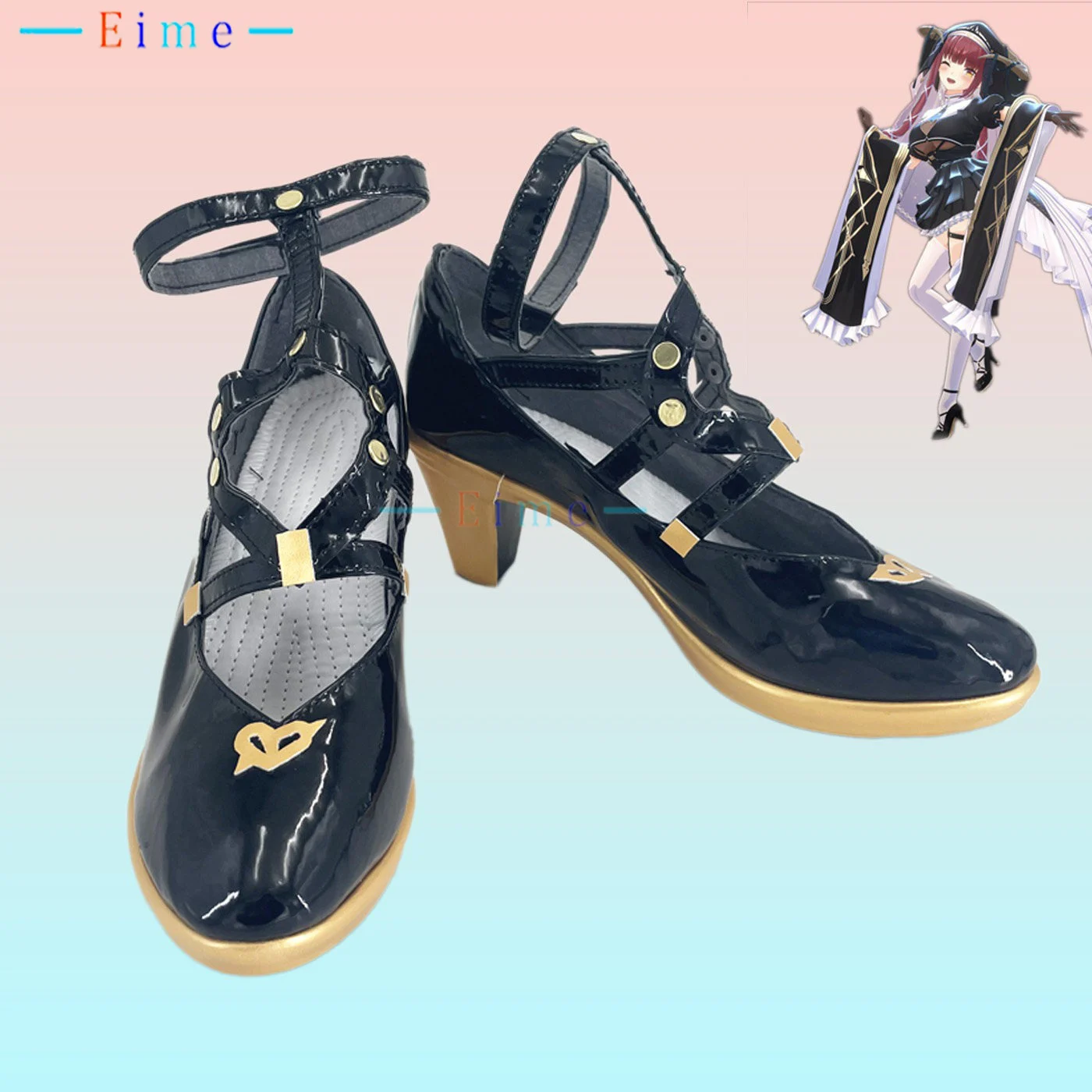 vtuber-houshou-marine-cosplay-shoes-black-high-heels-halloween-carnival-boots-custom-made