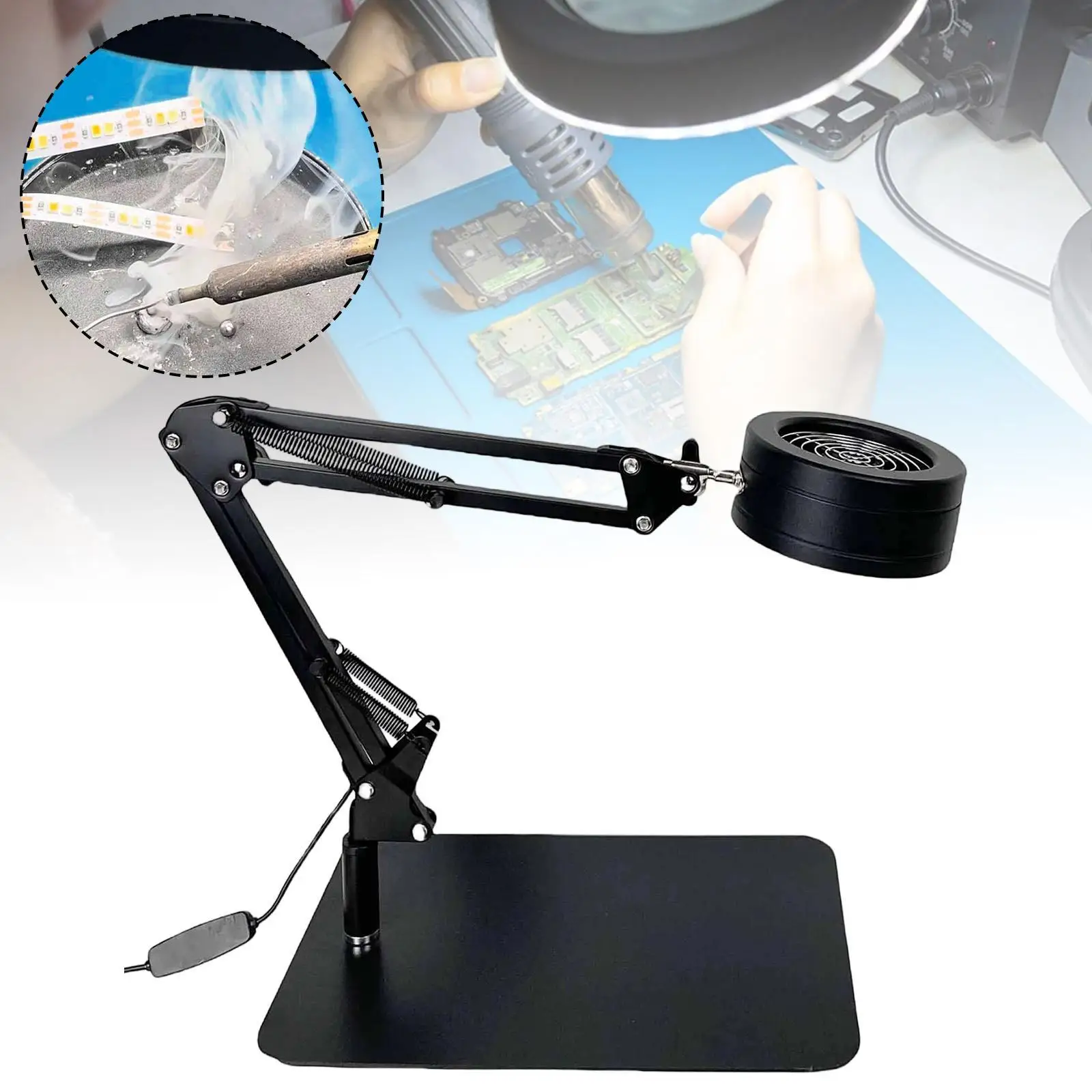 

Solder Fume Extractor Fan Lamp Smoke Absorber for Garage Household Workspace