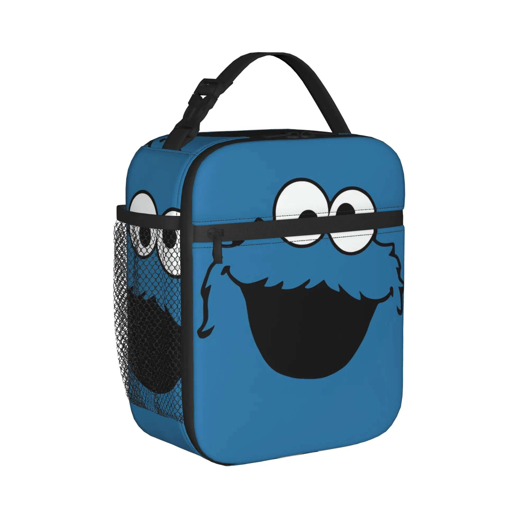 Cookies Blue Monsters Insulated Lunch Bags for Men Women Cartoon Storage Food Box Portable Cooler Thermal Bento Box For Picnic