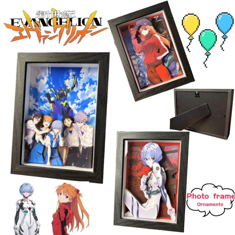 

NEON GENESIS EVANGELION Ayanami Rei Film and Television Peripheral 3D Three-dimensional Painting Lighting Photo Frame Ornament
