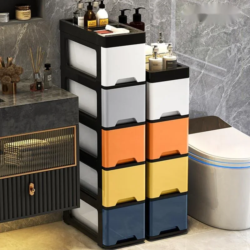 

Toilet Seam Storage Cabinet: Drawer Type Ultra-Narrow Gap System Multi-Functional Sundries Rack for Bathroom.