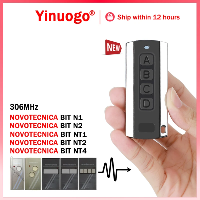 

For NOVOTECNICA BIT N1 N2 NT1 NT2 NT4 Garage Door Remote Control Gate Opener 306MHz Hand Transmitter