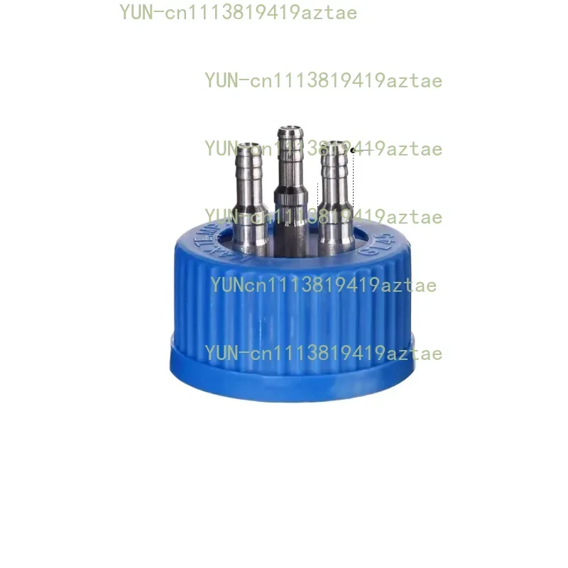 Blue Sampling Bottle Cap 1/2/3/4 Hole Single Pass Double Pass Laboratory Threaded Mouth Reagent Bottle Stainless Steel Cap