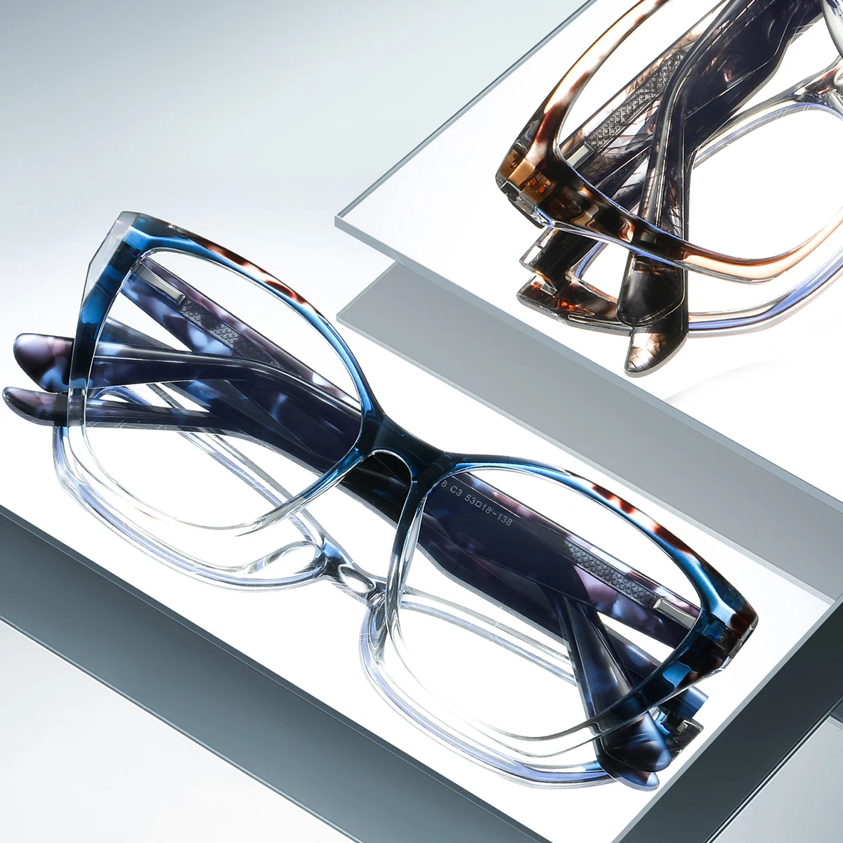 JMISUS Fashion TR90 نظارات طبية على شكل فراشة خلات للنساء نظارات بصرية فوتوكروميك نظارات تقدمية