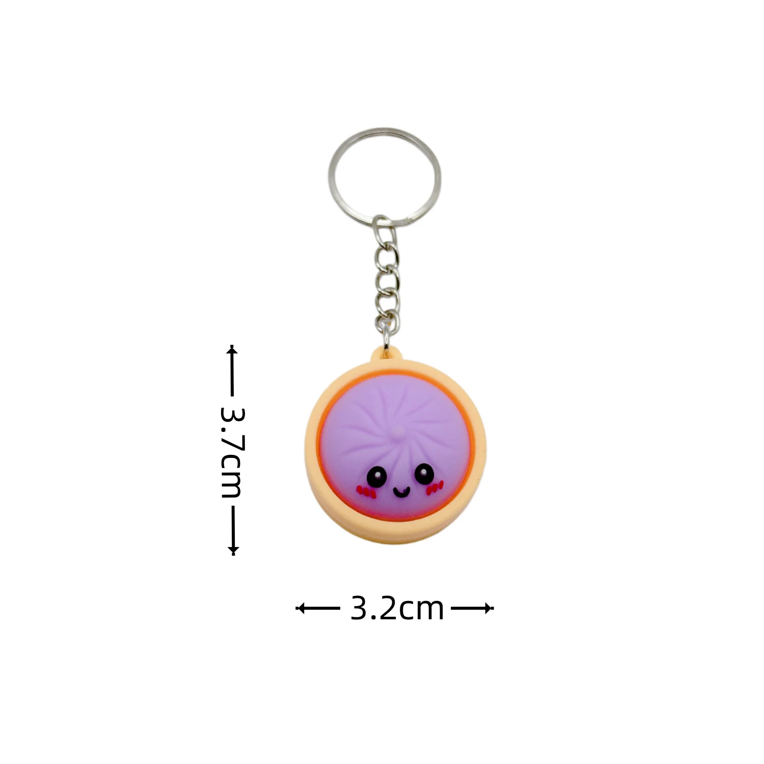 8pcs Simulation Bun Keyboard Clicker Keychain Mini Steamed Bun Stress Relief Sensory Fidget Gift for Autism ADHD Decompression
