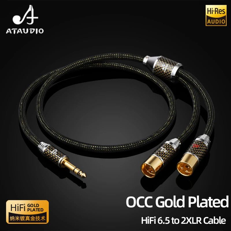 HiFi 6.5mm TRS to 2XLR Cable for Amplifier Mixer Hi-end OCC Gold Plated Stereo 6.5mm to 2XLR Male or Female 3Pin Audio Cable