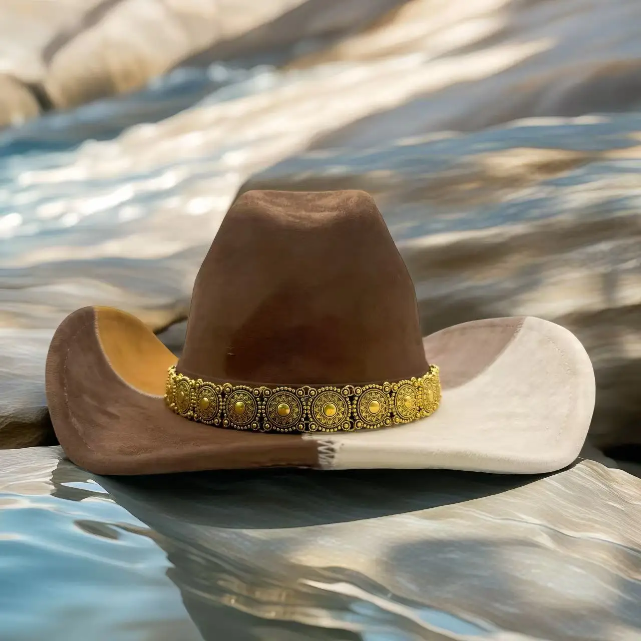 

HongLuan Vintage Brown Western Cowboy Hat Rhinestone Man, Cowboy Accessories Country Cowgirl Hats for Ladies Adults Woman