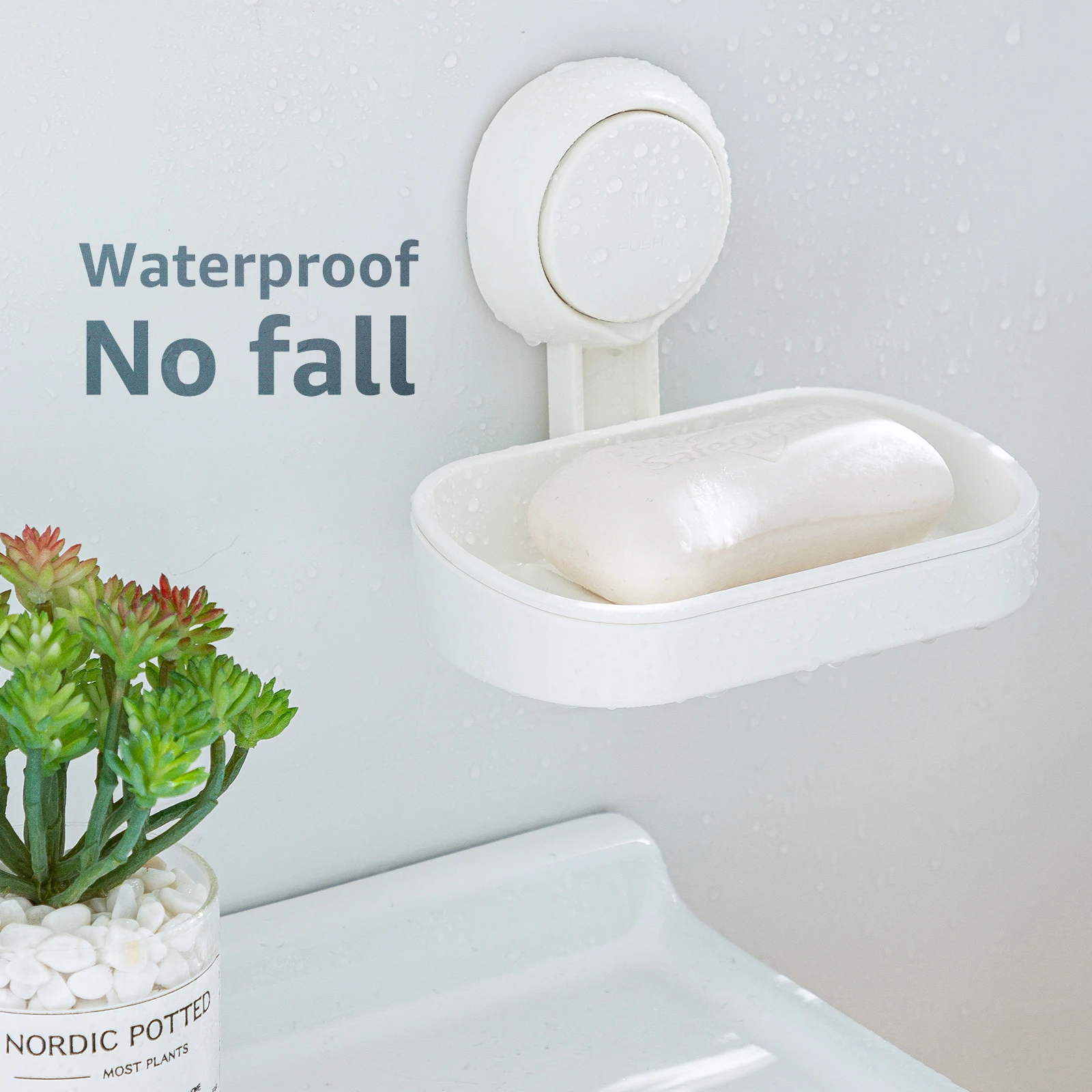 TAILI Soap Dish for Shower Waterproof Shower Soap Holder Heavy Duty Soap Dish No Drilling Soap Holder for Bathroom Kitchen Sink