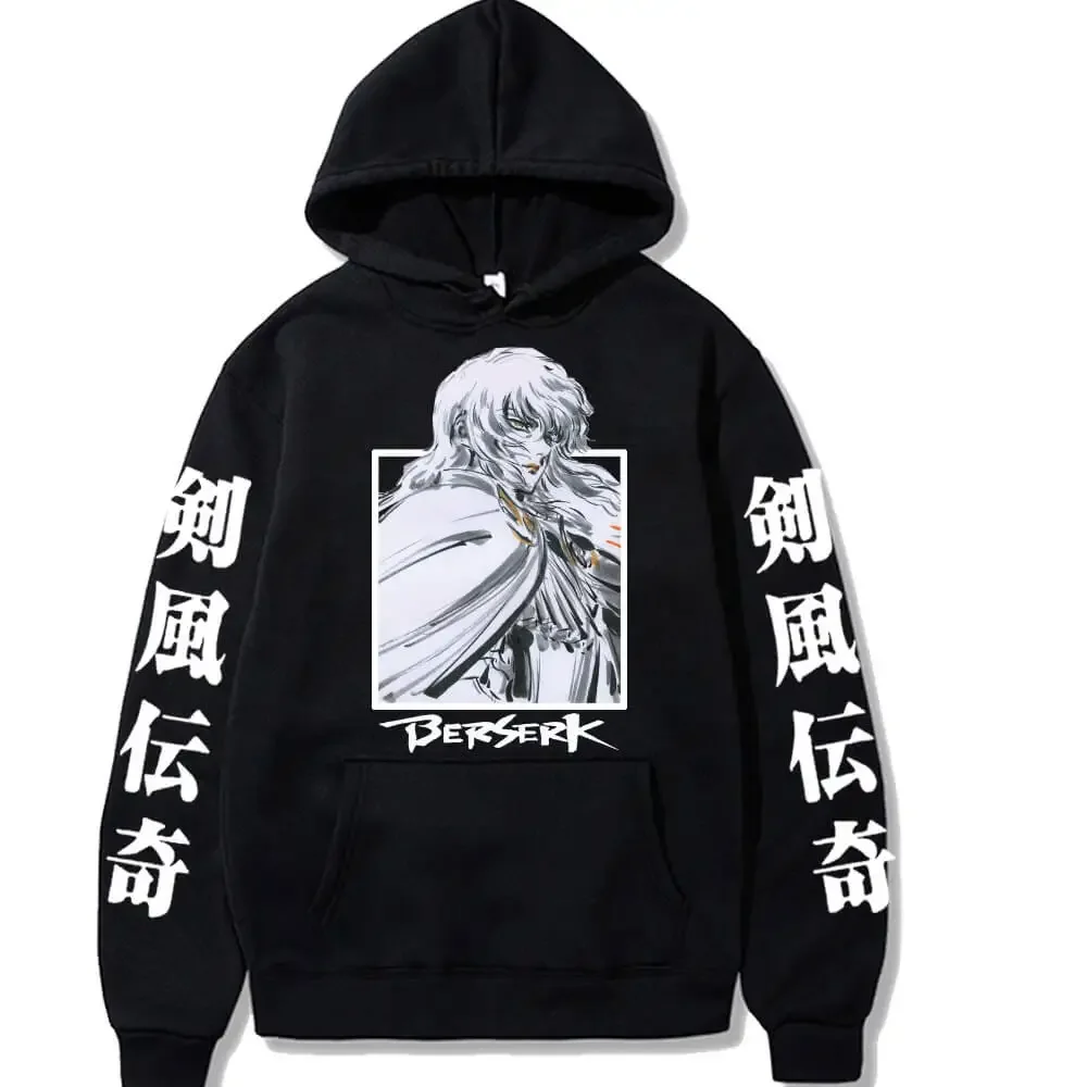 

Anime Berserk Griffith Manga Print Hoodies Men Loose Long Sleeve Sweatshirt Oversized Harajuku Hip Hop Streetwear Pullover Tops