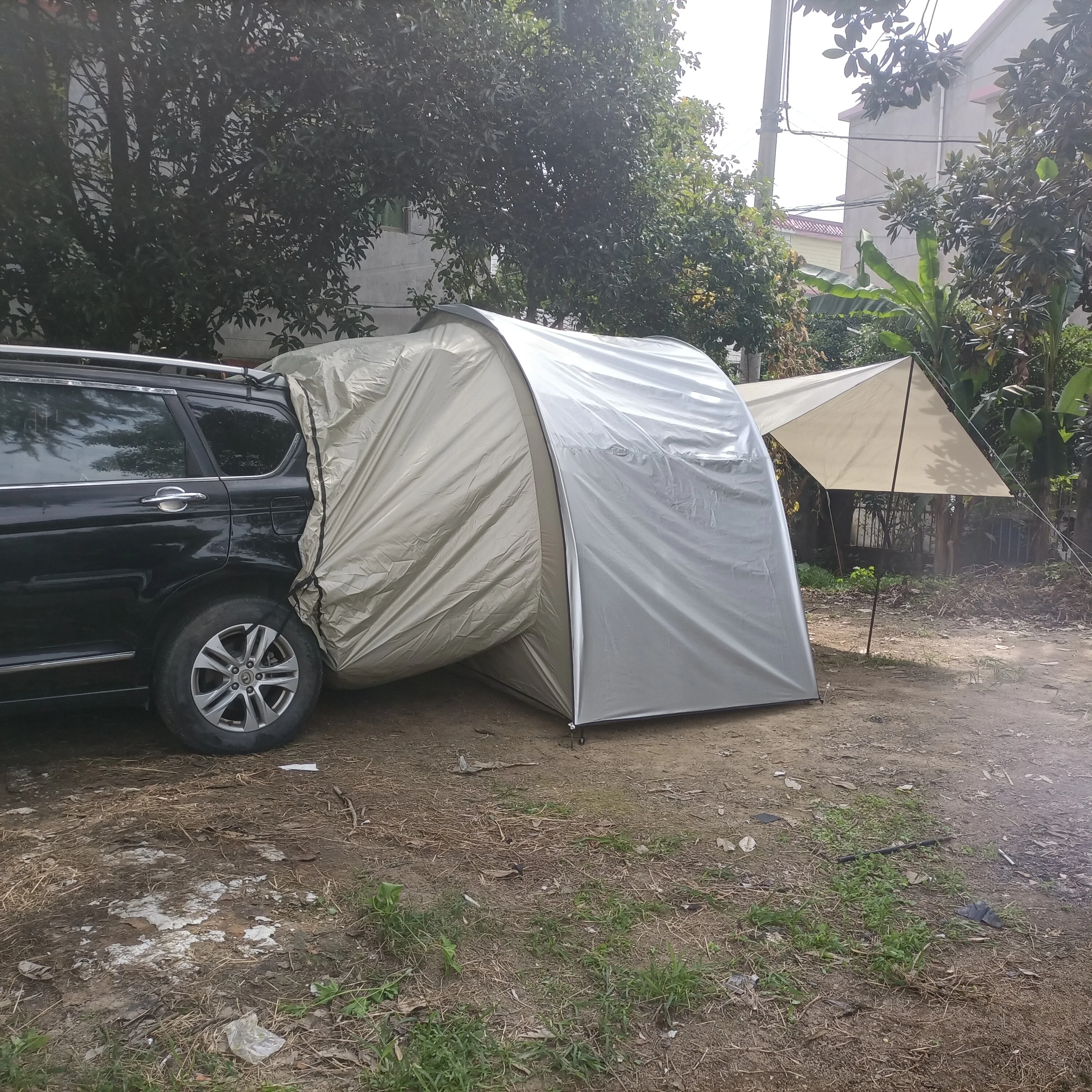 Anti-Mosquito Car Rear Extension Tent, Add Rainfly, Outdoor SUV, Car Rear Tent with Canopy, Self-Driving Tour Wilderness