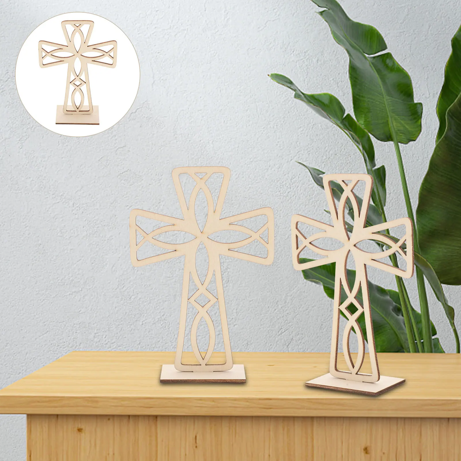 

10Pcs Wooden Cross Decor Creative Wood Cross Ornament for Bedroom Office Home Interior Decoration Unfinished Wood Craft