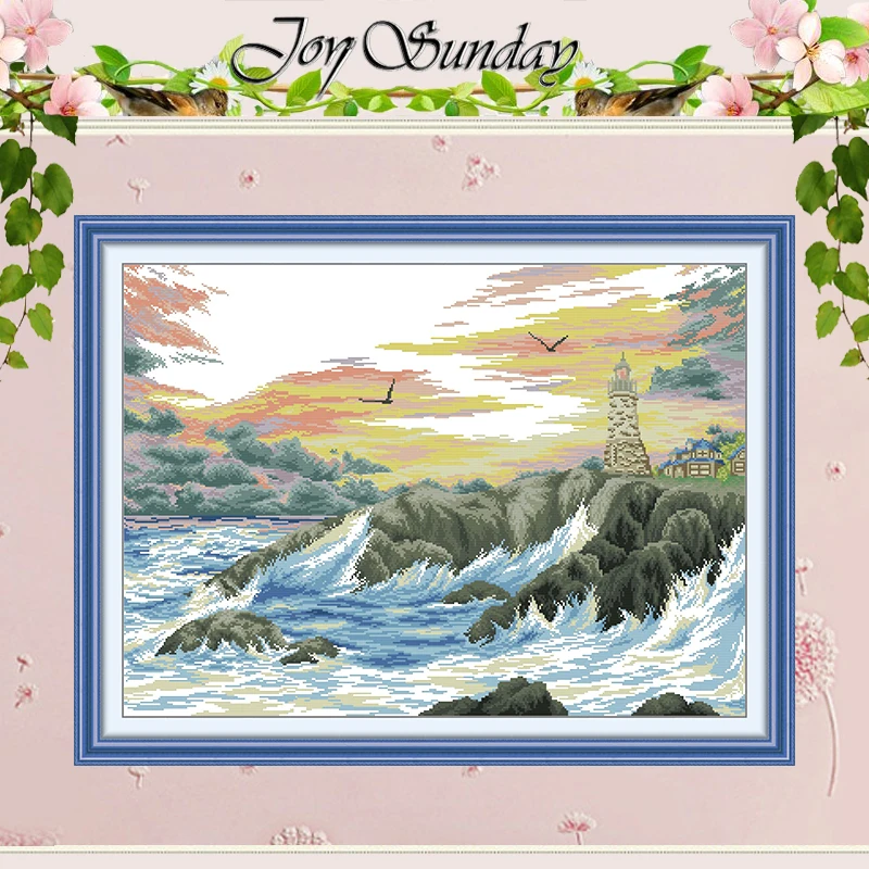 

Набор для вышивания крестиком с узорами маяков, DIY, 11CT 14CT 16CT, HD, с нанесенным рисунком, DMC, набор для вышивания, рукоделие