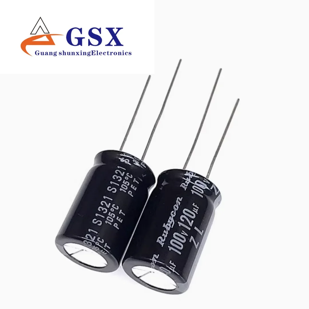 120UF 100V imported aluminum electrolytic capacitor 100v120uf 12.5 * 20 ruby ZL with long lifespan