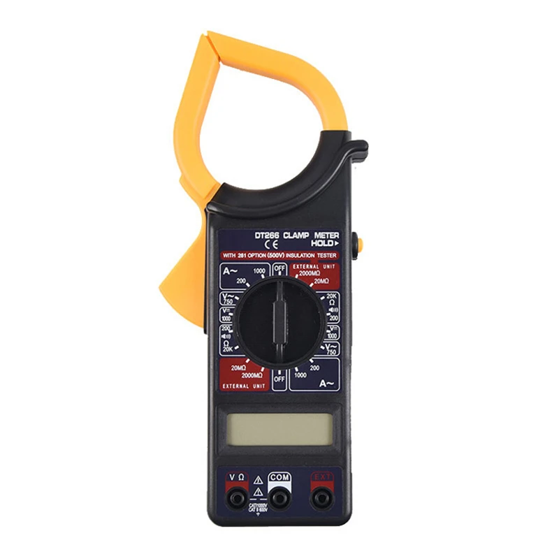 QHTITEC Clamp Multimeter DT266 Digital Professional Clamp Meter AC/DC 1000V Current and Voltage Tester Multimeter Clamp Ammeter