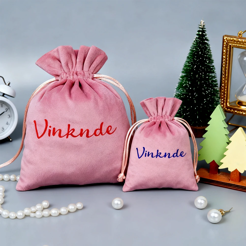 

Высококачественная бархатная сумка для демонстрации ювелирных изделий, бархатные сумки с логотипом на шнурке для украшения, карманные и подарочные пакеты для свадебных подарков