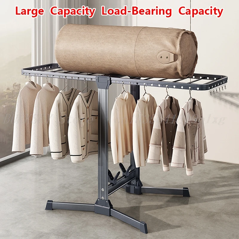 Foldable Clothes Drying Rack Floor, Stainless Steel Laundry Rack, Adjustable Cloth Drying Stand, Clothes Hanger for Balcony