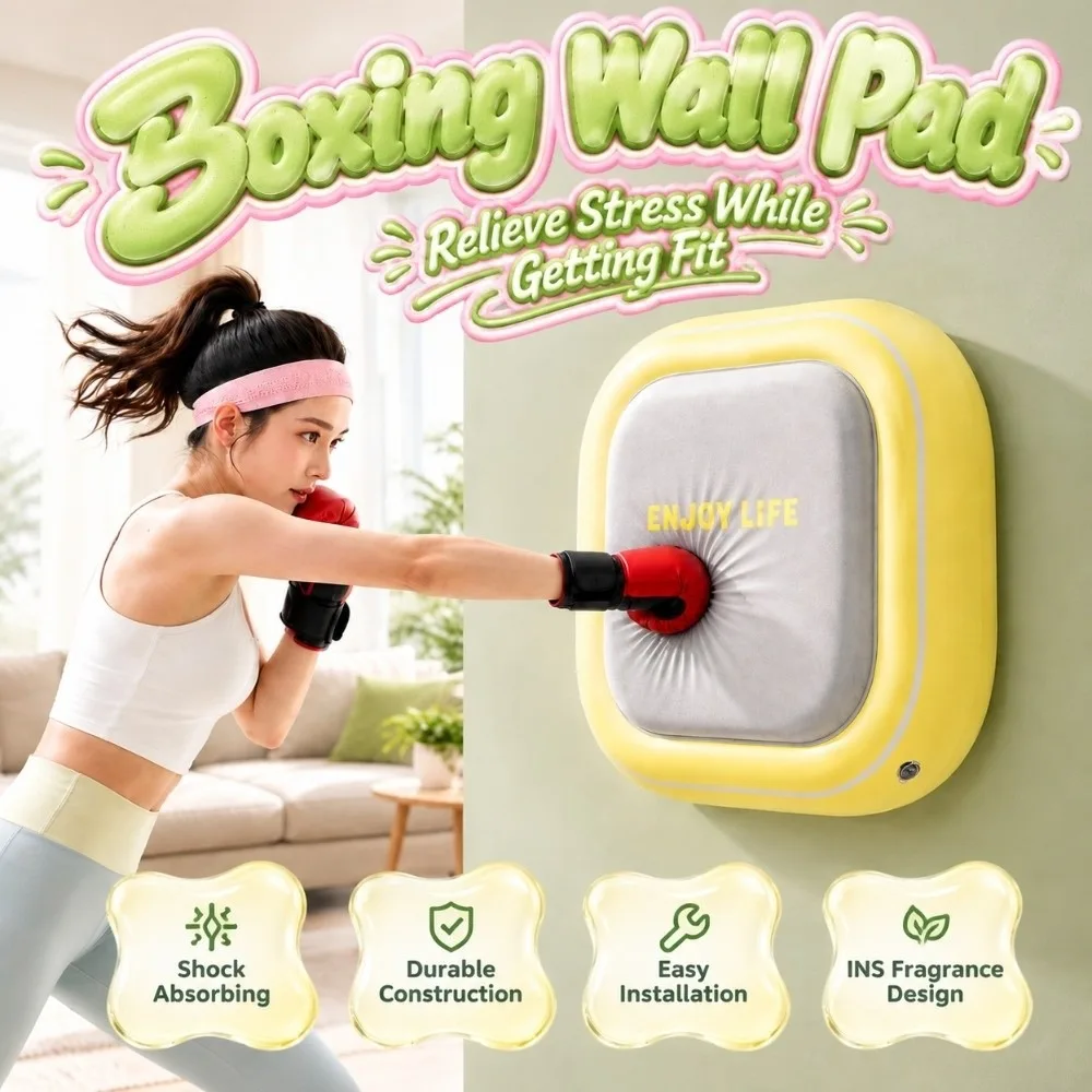 Inflatable Suction Mount Wall Punching Pad Soft Cushion Square Shape Punching Training Pad No Drill Fight Strike Pad