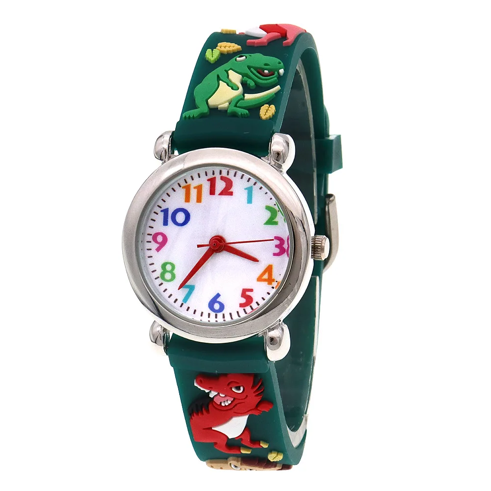 Süße Mädchen Jungen Tiere Silikon armband Uhren Kinder kleine Kinder weiches Armband Dinosaurier wasserdichte Jungen Uhren